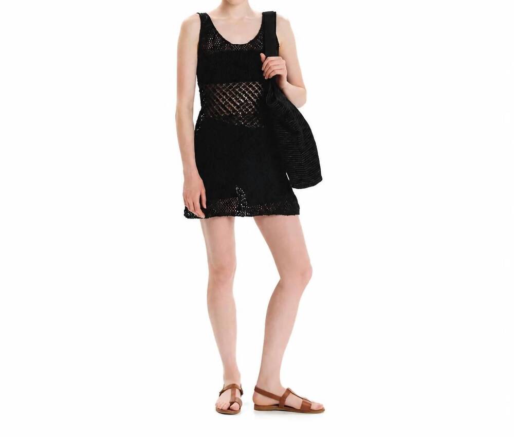 NEW KOURBELA grunge romance mini dress in black